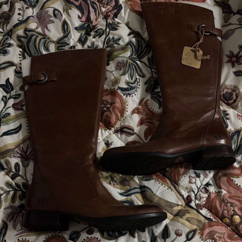Born Chestnut Leather Heeled Boots